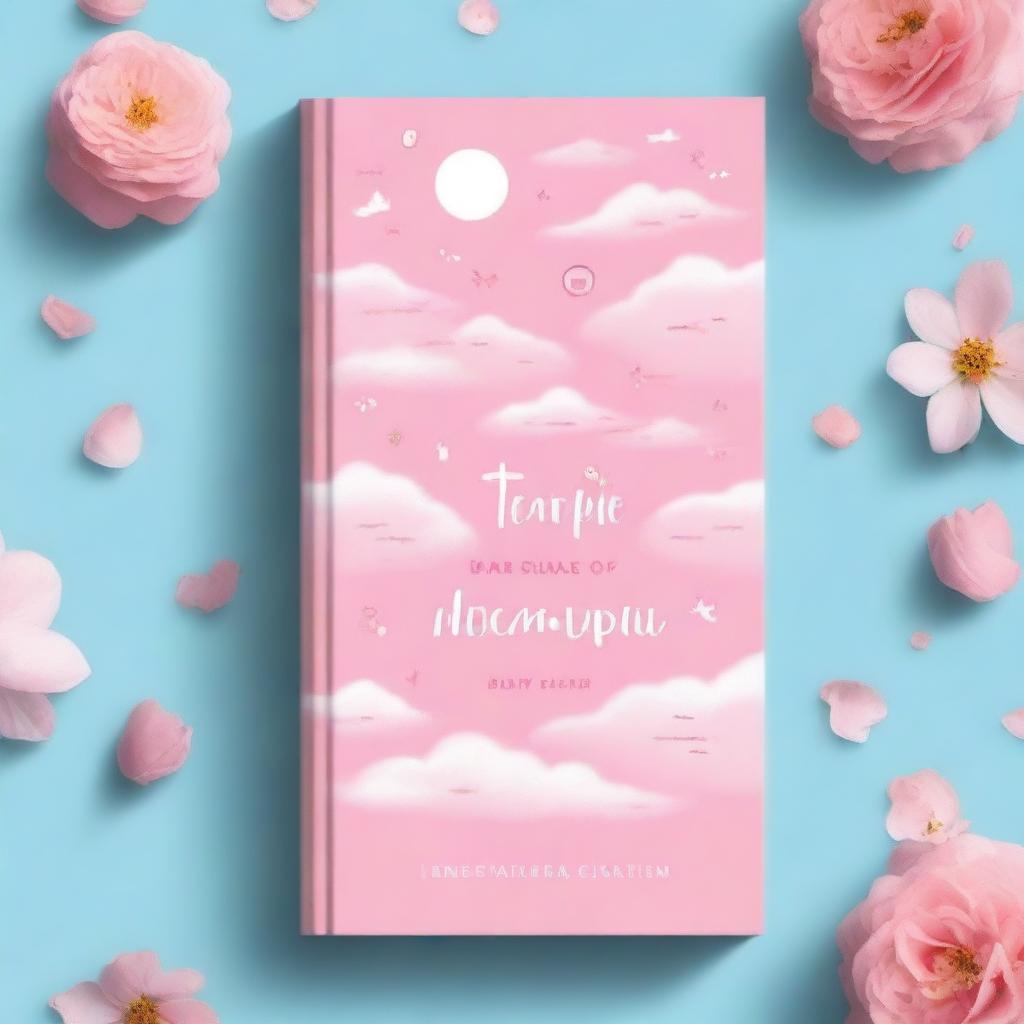 Uma capa de livro com tons rosa e azuis pastel