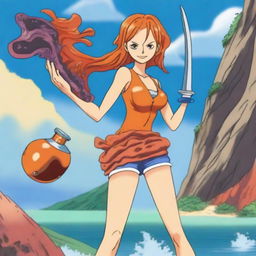 A detailed illustration of Nami from One Piece