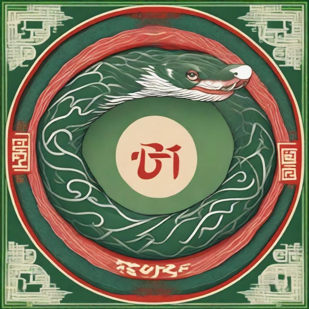 A Chinese-style music album cover featuring a prominent depiction of a green snake (Qing She) and a white snake (Bai She)