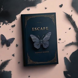 Create a dark-themed book cover titled 'Escape'