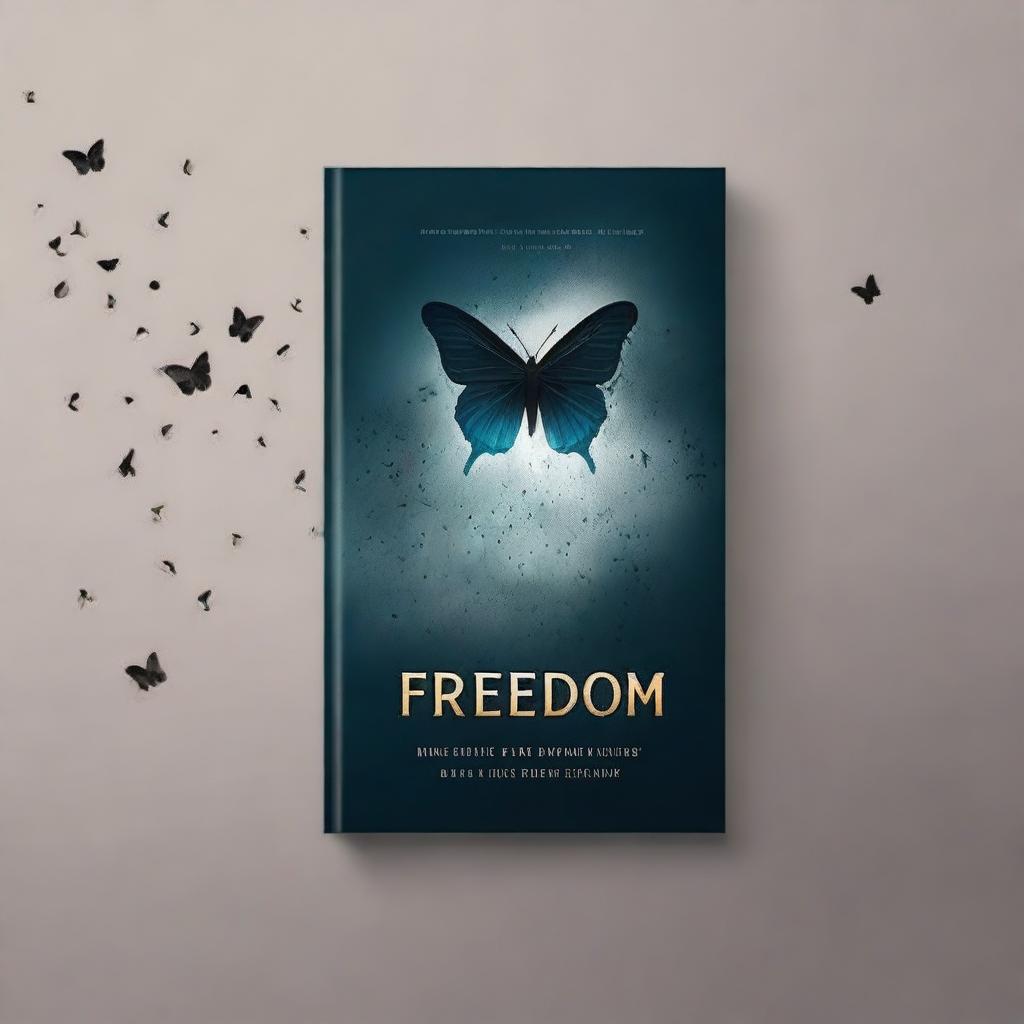 Design a dark-themed book cover titled 'Freedom'