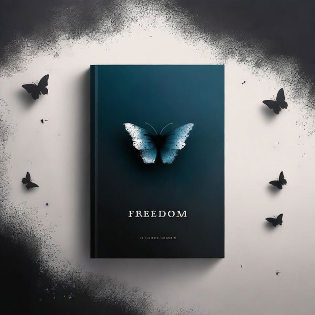 Create a dark-themed book cover titled 'Freedom'