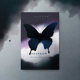 Design a dark-themed, abstract book cover titled 'Freedom'