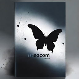 Design a dark-themed, abstract book cover titled 'Freedom'