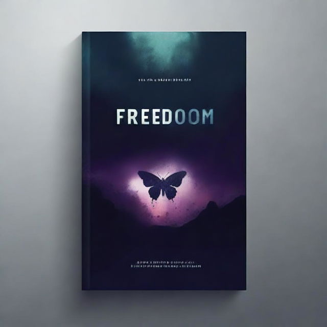 Design a dark, abstract-themed book cover titled 'Freedom'