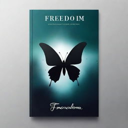 Create a dark, abstract-themed book cover titled 'Freedom'