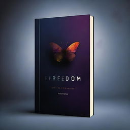 Design a dark, abstract-themed book cover titled 'Freedom'