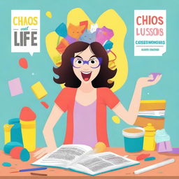 Create an ebook cover for a book titled 'Chaos and Cusswords: ADHD Mom Life'