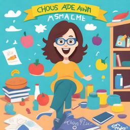 Create an ebook cover for a book titled 'Chaos and Cusswords: ADHD Mom Life'