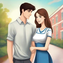 Create a novel book cover featuring a high school romance story