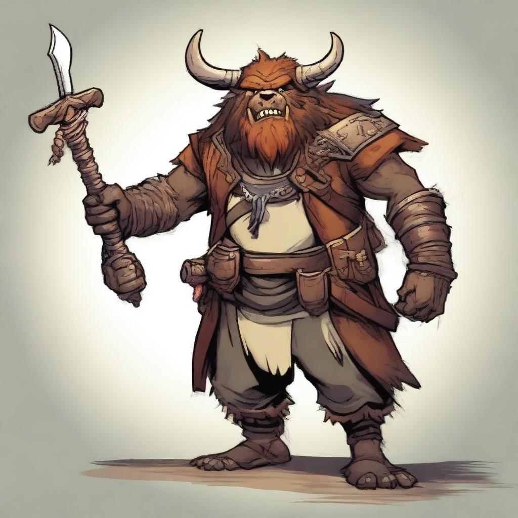 A bugbear character at level 10 who is both a bard and a warlock with a pirate theme