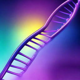 A detailed illustration of a DNA double helix structure with vibrant colors and intricate details, showcasing the beauty and complexity of genetic material