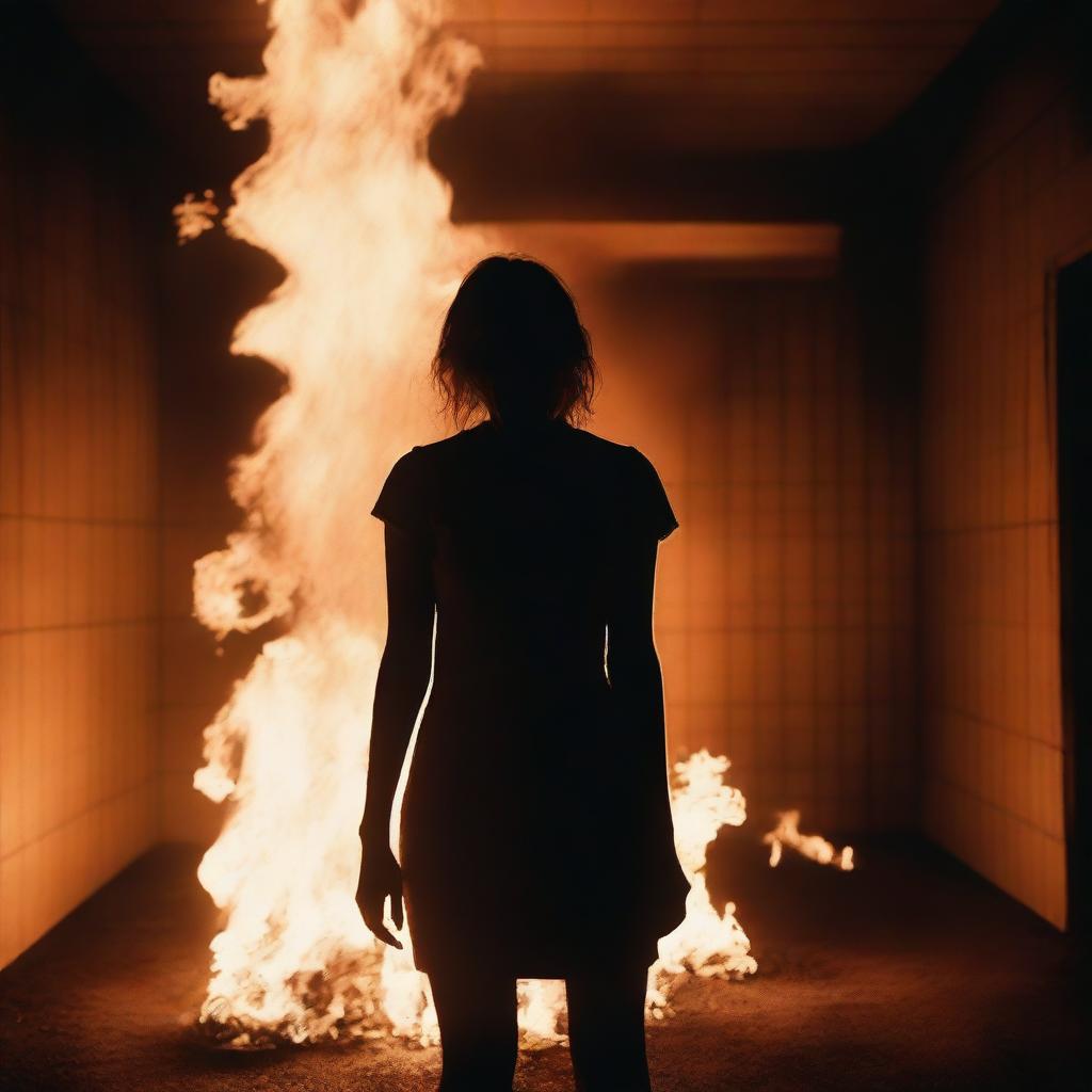 A young woman trapped inside a crematorium, screaming in agony as flames engulf her