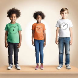 Create an image featuring a young person at different stages of growth