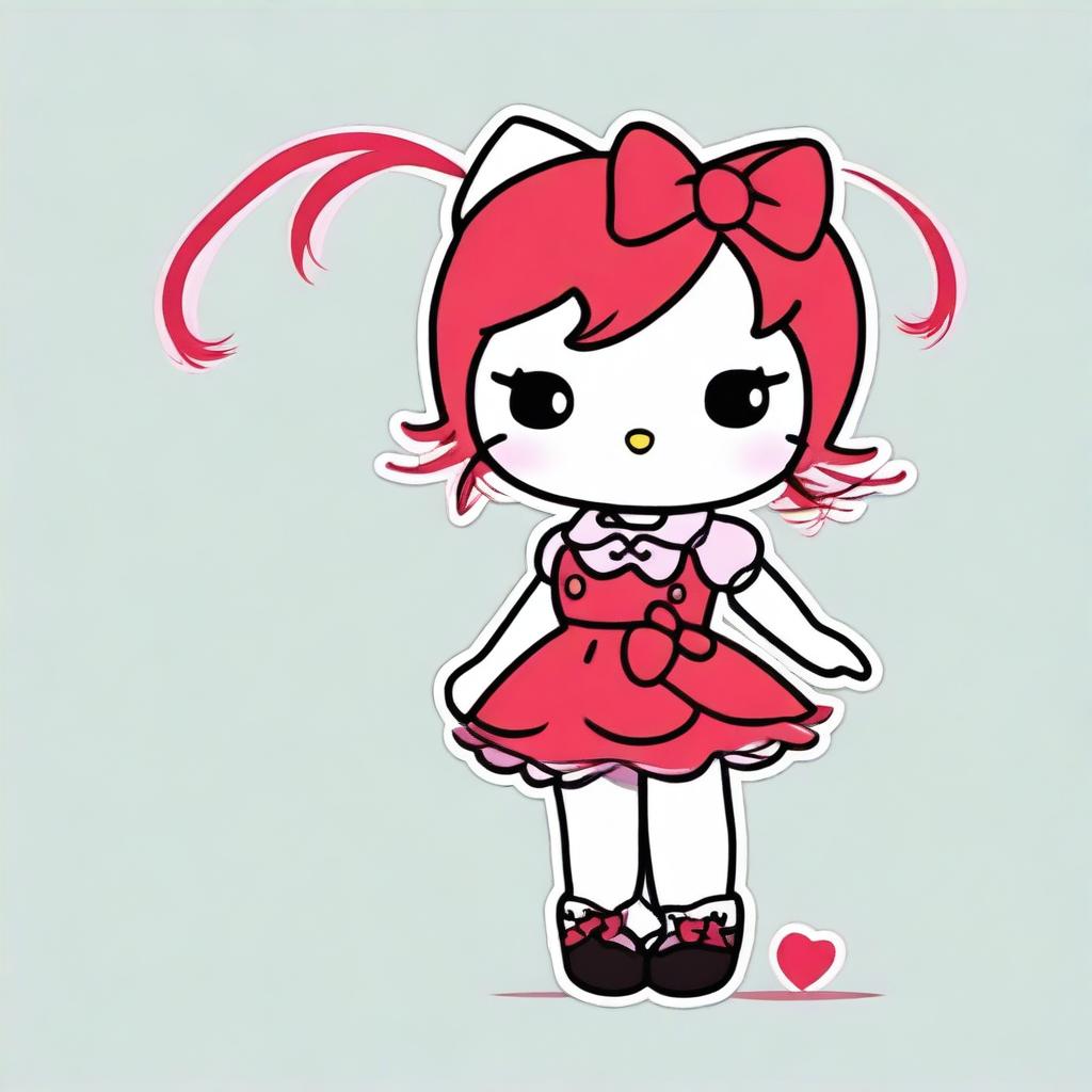 Create an image featuring two Hello Kitty characters