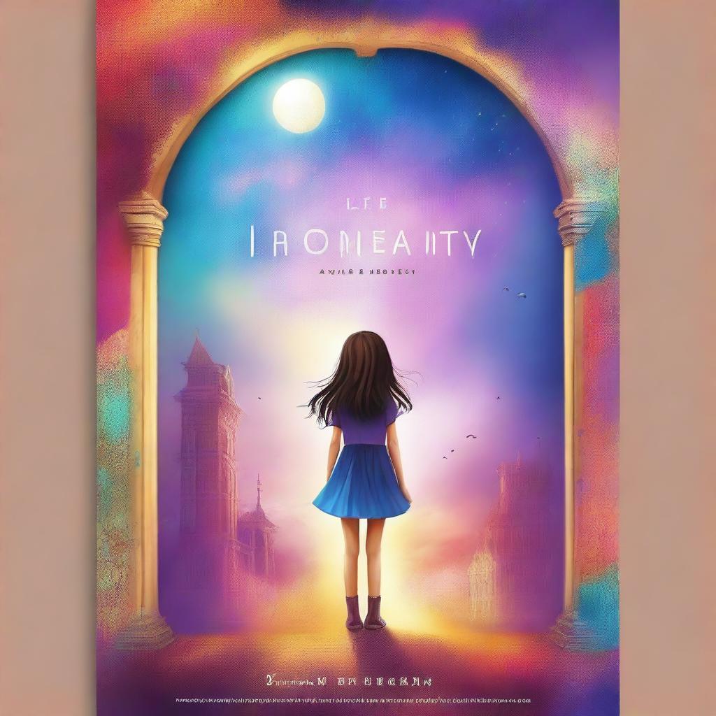 Design an eye-catching book cover for the story titled 'Into Reality' with the main character being a girl