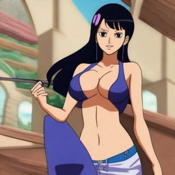 A detailed illustration of Nico Robin from One Piece, depicted in her post-timeskip appearance