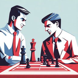 Create an illustration of two men playing chess