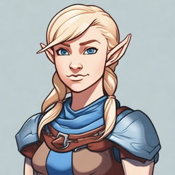 A Dungeons & Dragons character who is a female half-dwarf, half-elf