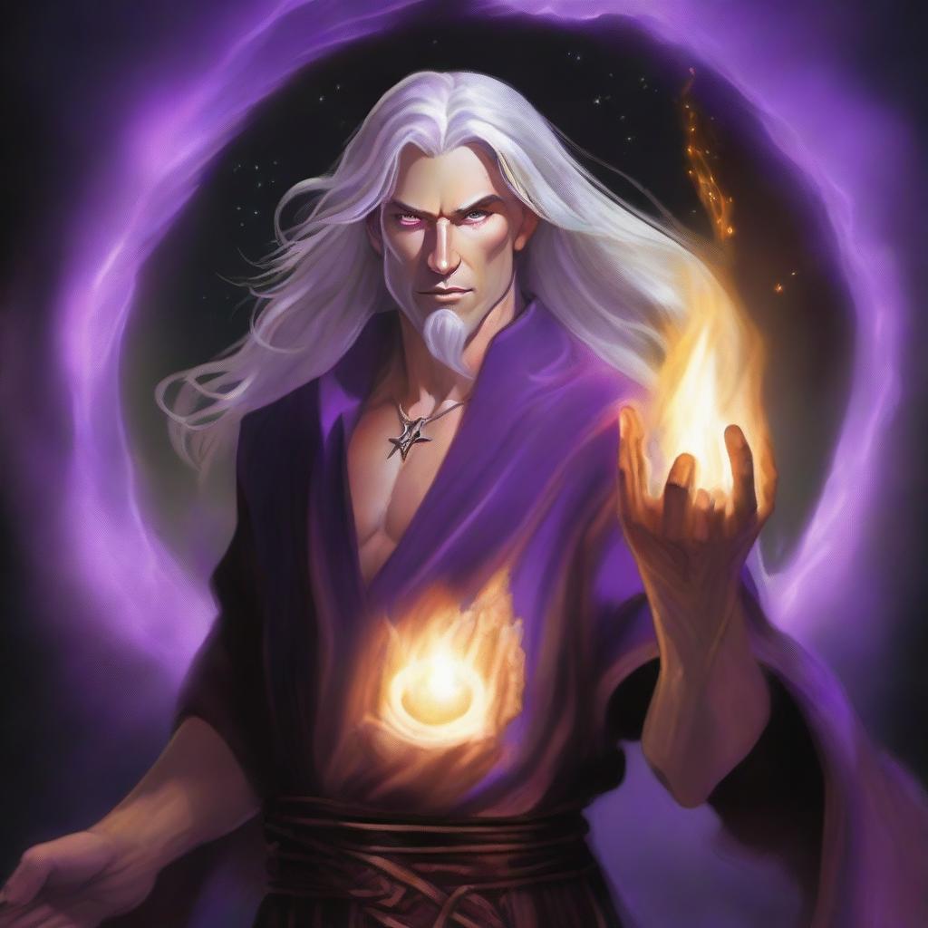 A white-skinned sorcerer with long, obscure hair and a light star on his forehead