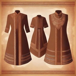 A detailed illustration of traditional Indian leather garments