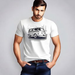 Create a stylish and modern T-shirt design that is visually appealing and suitable for all ages