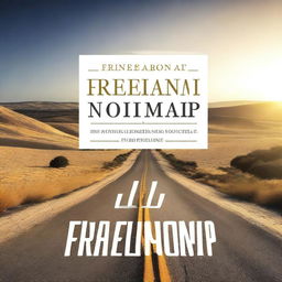 A book cover design concept with an open road leading towards a bright horizon, symbolizing the journey to freedom