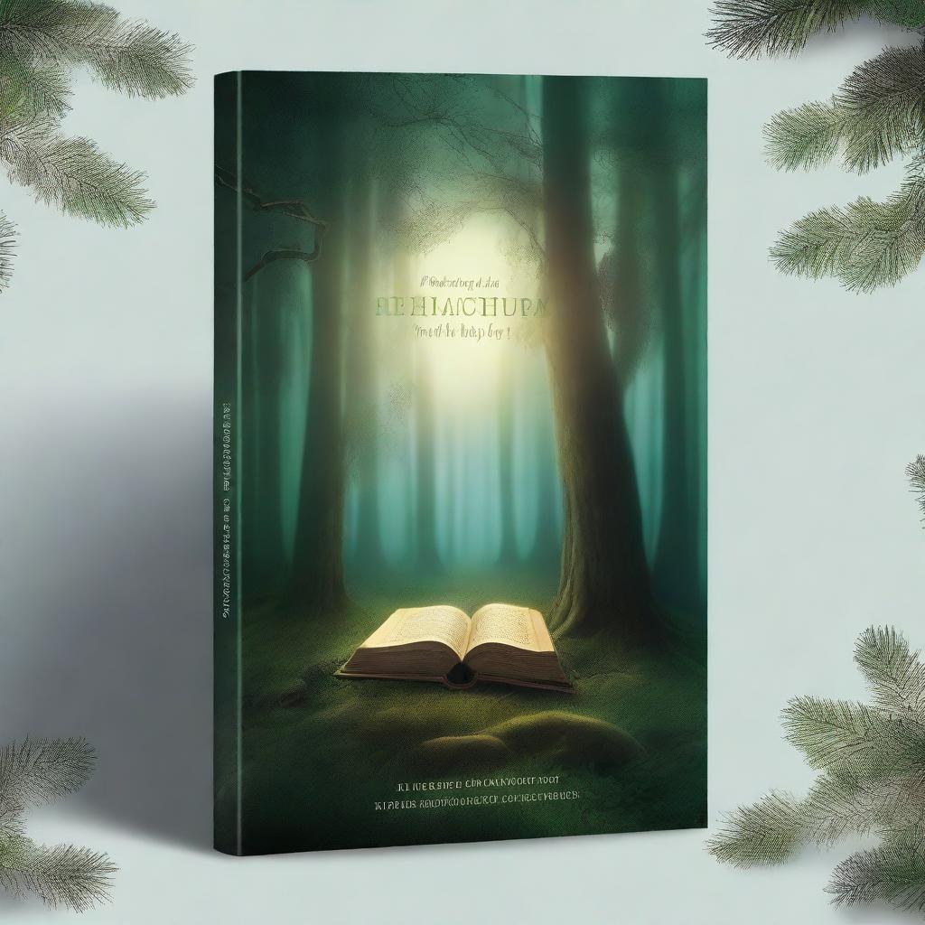 Create a captivating book cover featuring a mysterious forest with a hidden path