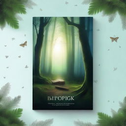 Create a captivating book cover featuring a mysterious forest with a hidden path