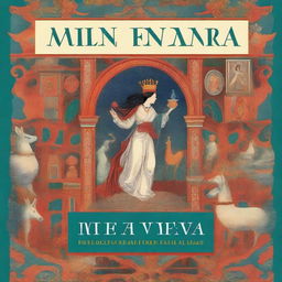 A captivating book cover for a collection of stories related to the seven fine arts