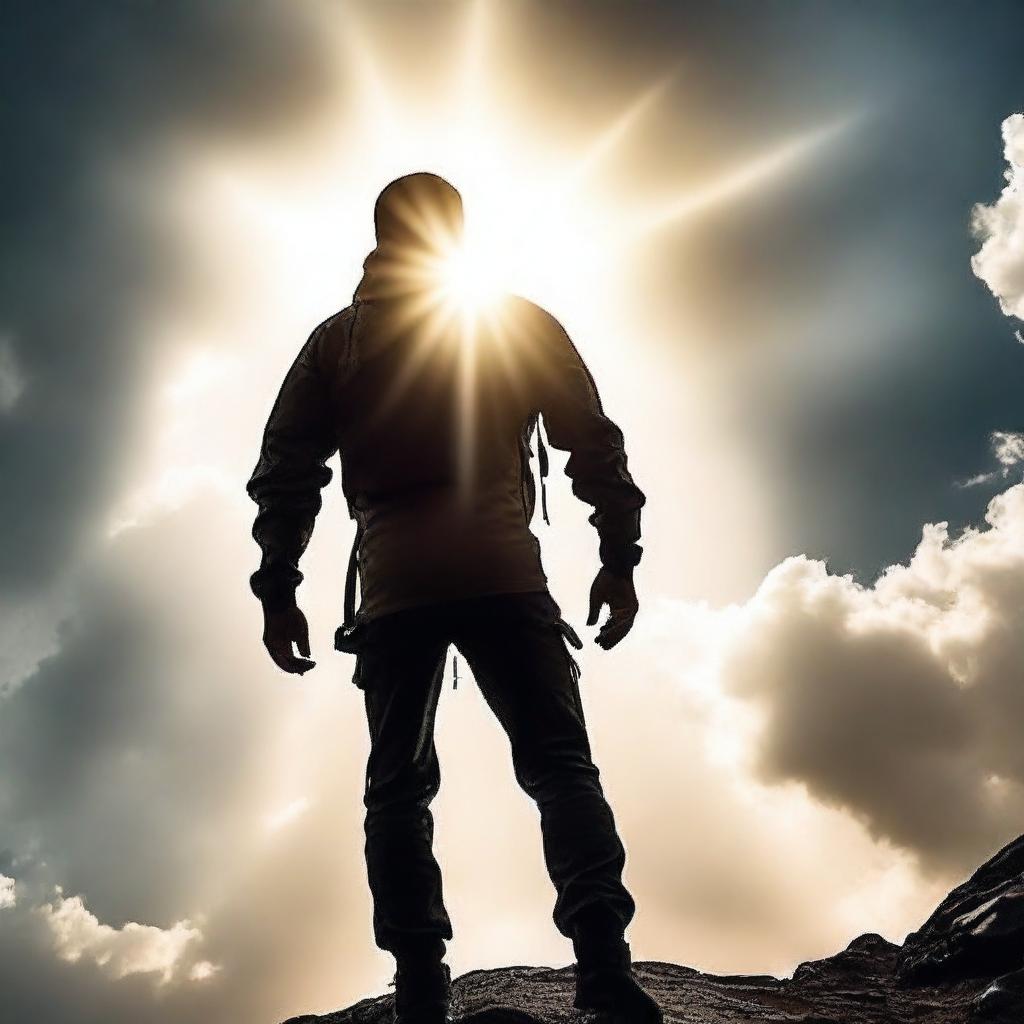 A motivational image for a YouTube channel profile, featuring inspiring elements such as a person climbing a mountain, rays of sunlight breaking through clouds, and a sense of achievement and overcoming obstacles