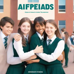 A cover of a book featuring high school students holding each other