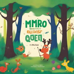 Create a book cover for a children's story titled 'The Mysterious Forest Quest'