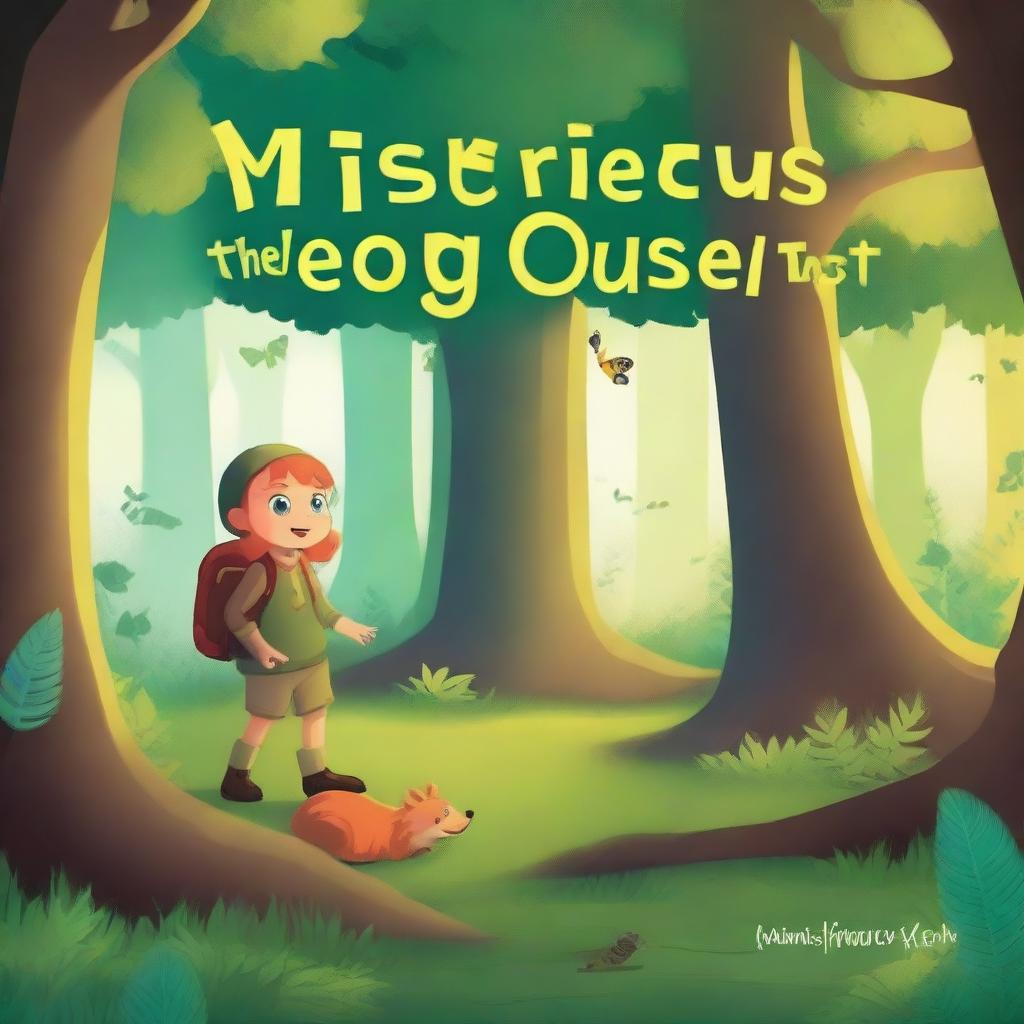 Create a book cover for a title called 'The Mysterious Forest Quest'