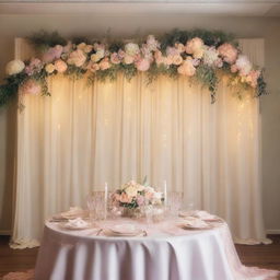 A beautifully decorated dinner room wall for a wedding