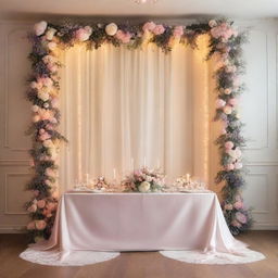 A beautifully decorated dinner room wall for a wedding