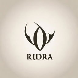 Design a logo featuring the word 'Rudra'