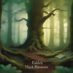 A detailed and captivating book cover featuring an enchanting forest with a mysterious path leading into the unknown