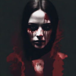 Create an image with a dark, bloody background