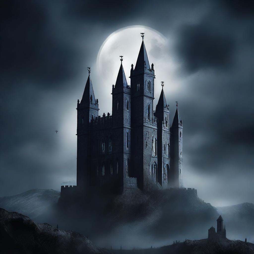 A mysterious and dark cover for a book titled 'Shadows of Midnight: The Royal Covenant'