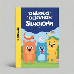 Create a cute school book cover for kids