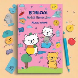 Create a cute school book cover for kids