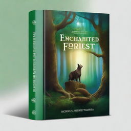 Create a captivating book cover featuring a mystical forest with a hidden ancient temple