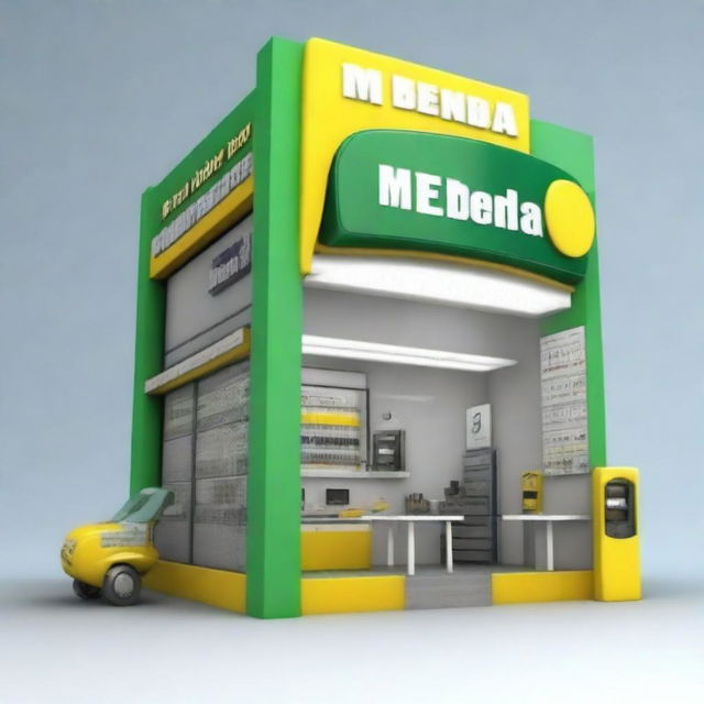 Create an image of a cellphone repair shop called 'MI Tienda'