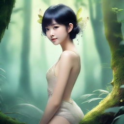 A slim Asian pixie with a round bum, depicted in a tasteful and artistic manner