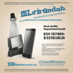 An advertisement for MI Tienda, a cell phone repair shop