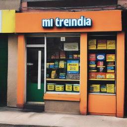 A vibrant and inviting storefront sign for 'MI Tienda', a cellphone repair shop