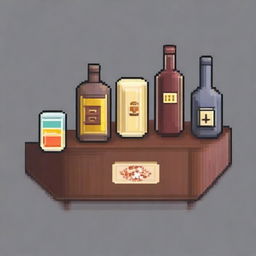 A pixel art image depicting a law prohibiting alcohol