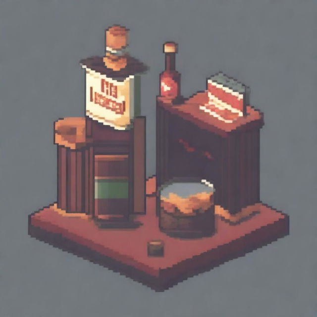 A pixel art image depicting a law prohibiting alcohol