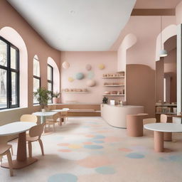 A beautifully designed café featuring a Montessori-style children's play area